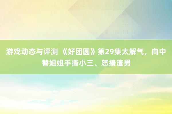 游戏动态与评测 《好团圆》第29集太解气，向中替姐姐手撕小三、怒揍渣男