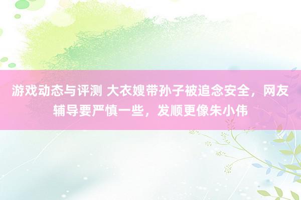 游戏动态与评测 大衣嫂带孙子被追念安全，网友辅导要严慎一些，发顺更像朱小伟