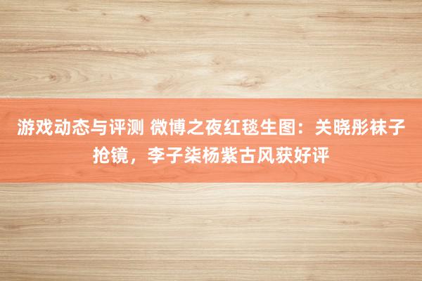 游戏动态与评测 微博之夜红毯生图：关晓彤袜子抢镜，李子柒杨紫古风获好评