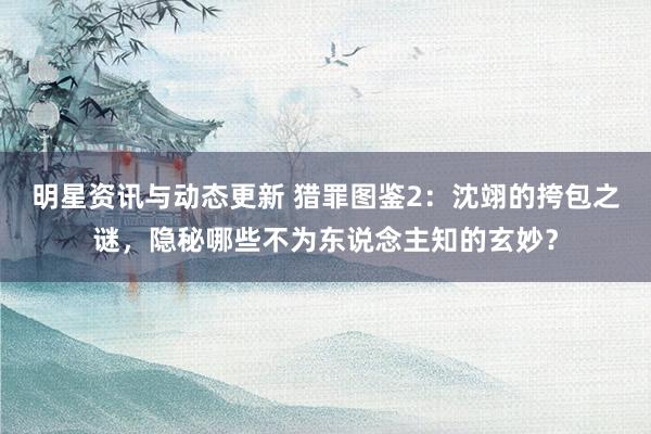 明星资讯与动态更新 猎罪图鉴2：沈翊的挎包之谜，隐秘哪些不为东说念主知的玄妙？